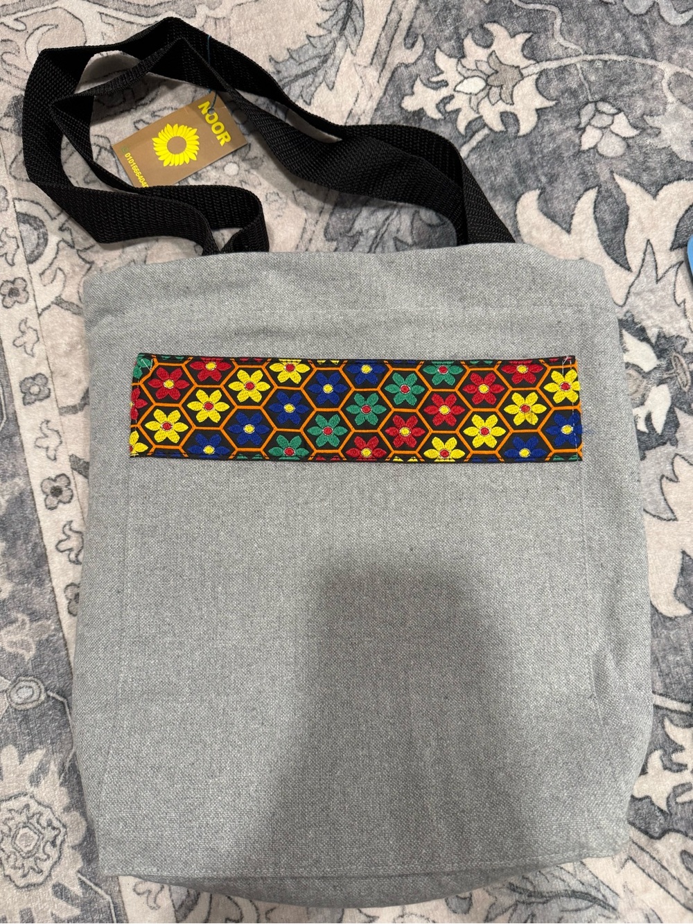 Handmade Gray Shoulder Tote bag